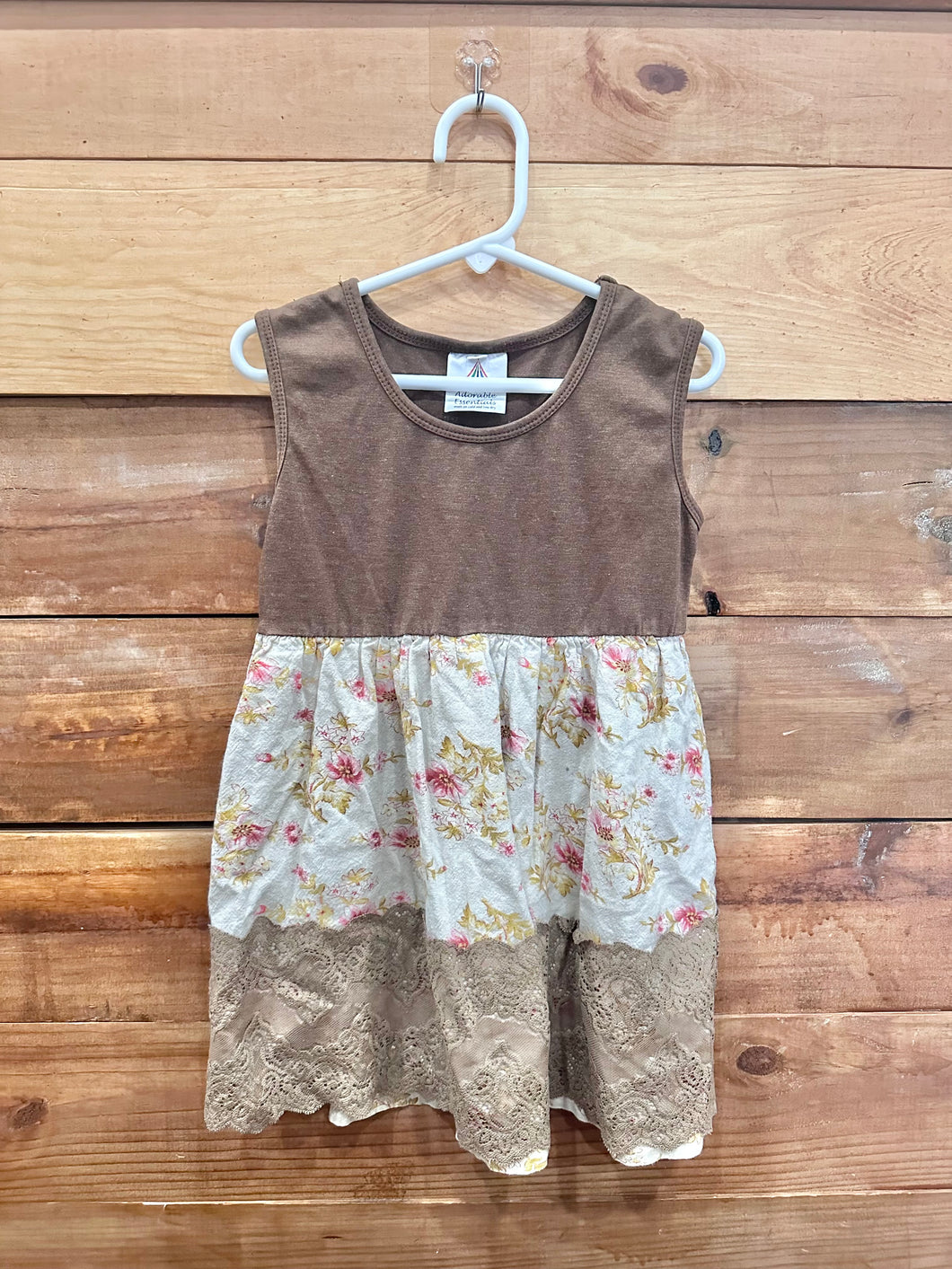 Adorable Essentials Brown Flower Dress Size 6