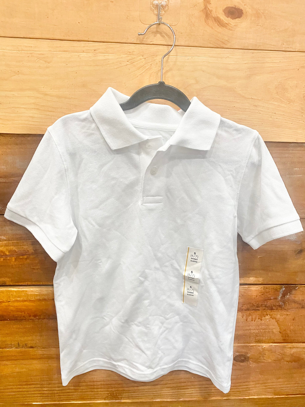 Cat & Jack White Polo Shirt Size 6-7