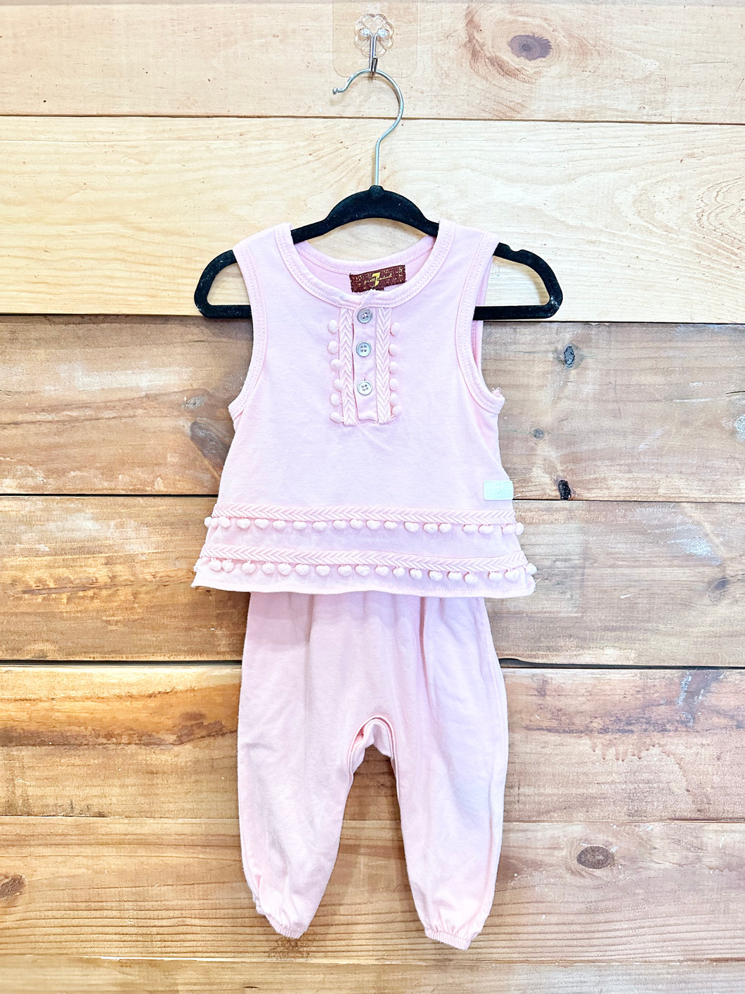 7 For All Mankind Pink Romper Size 6-9m