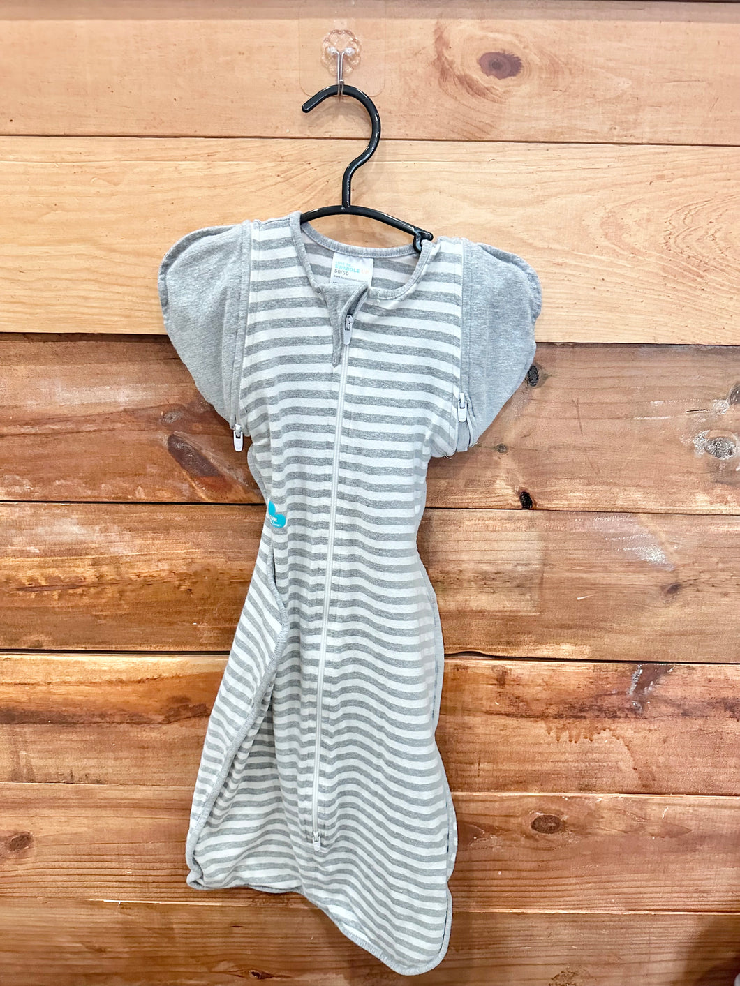 Love To Dream Gray Striped Transition Swaddle Size Medium
