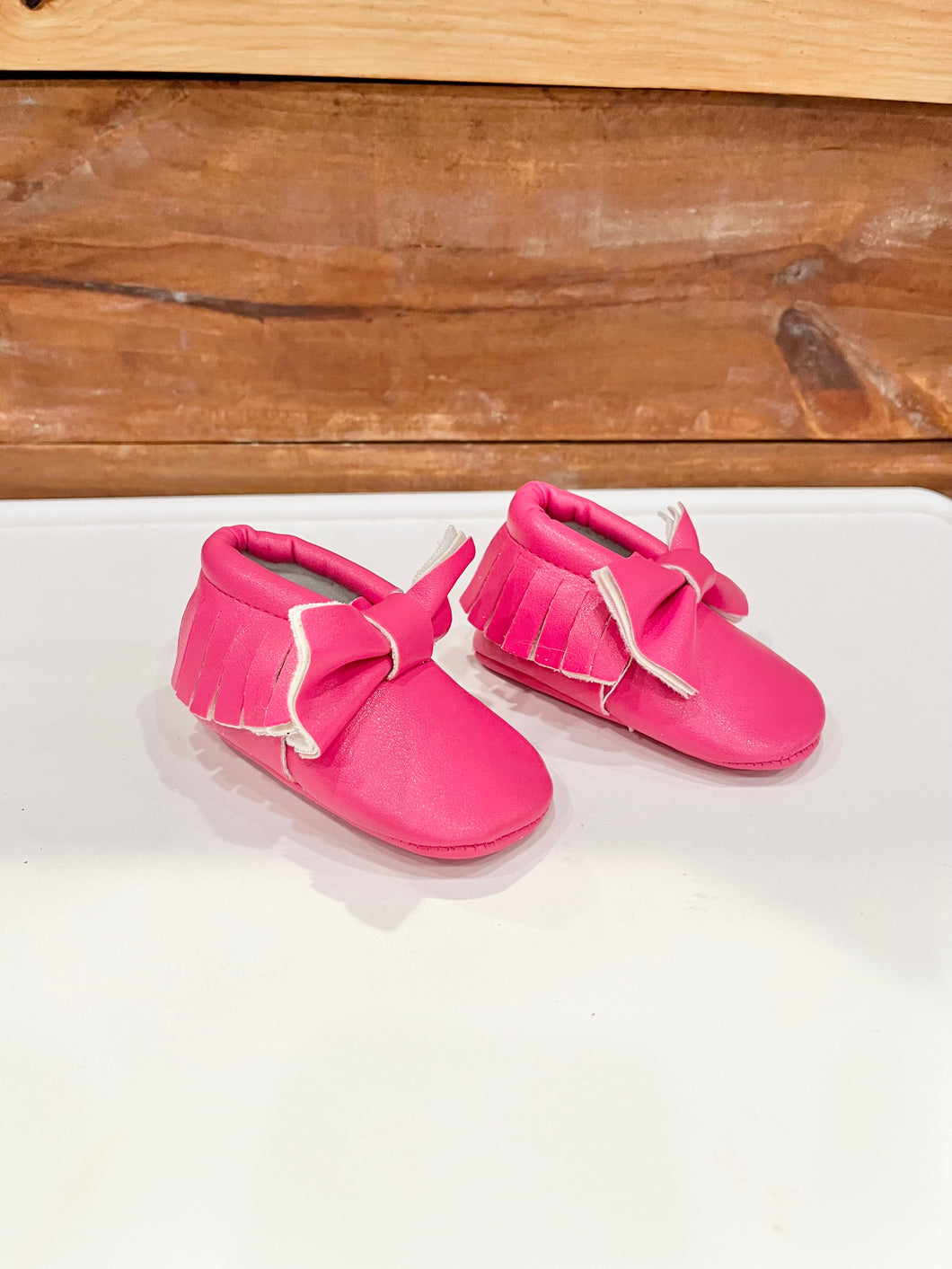 Bright Pink Moccasins Size 1