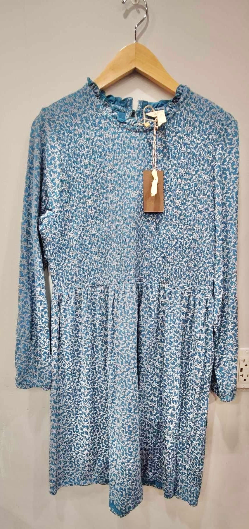 Matilda Jane Blue Flower Smocked Dress Size Large