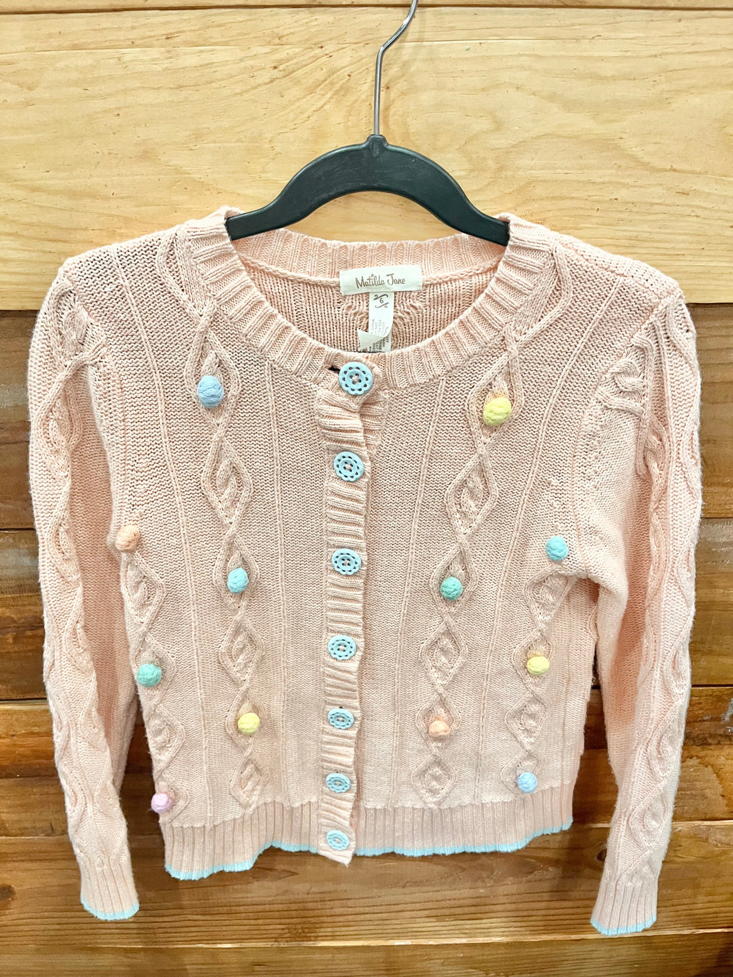Matilda Jane Pink Pom Pom Sweater Size 6