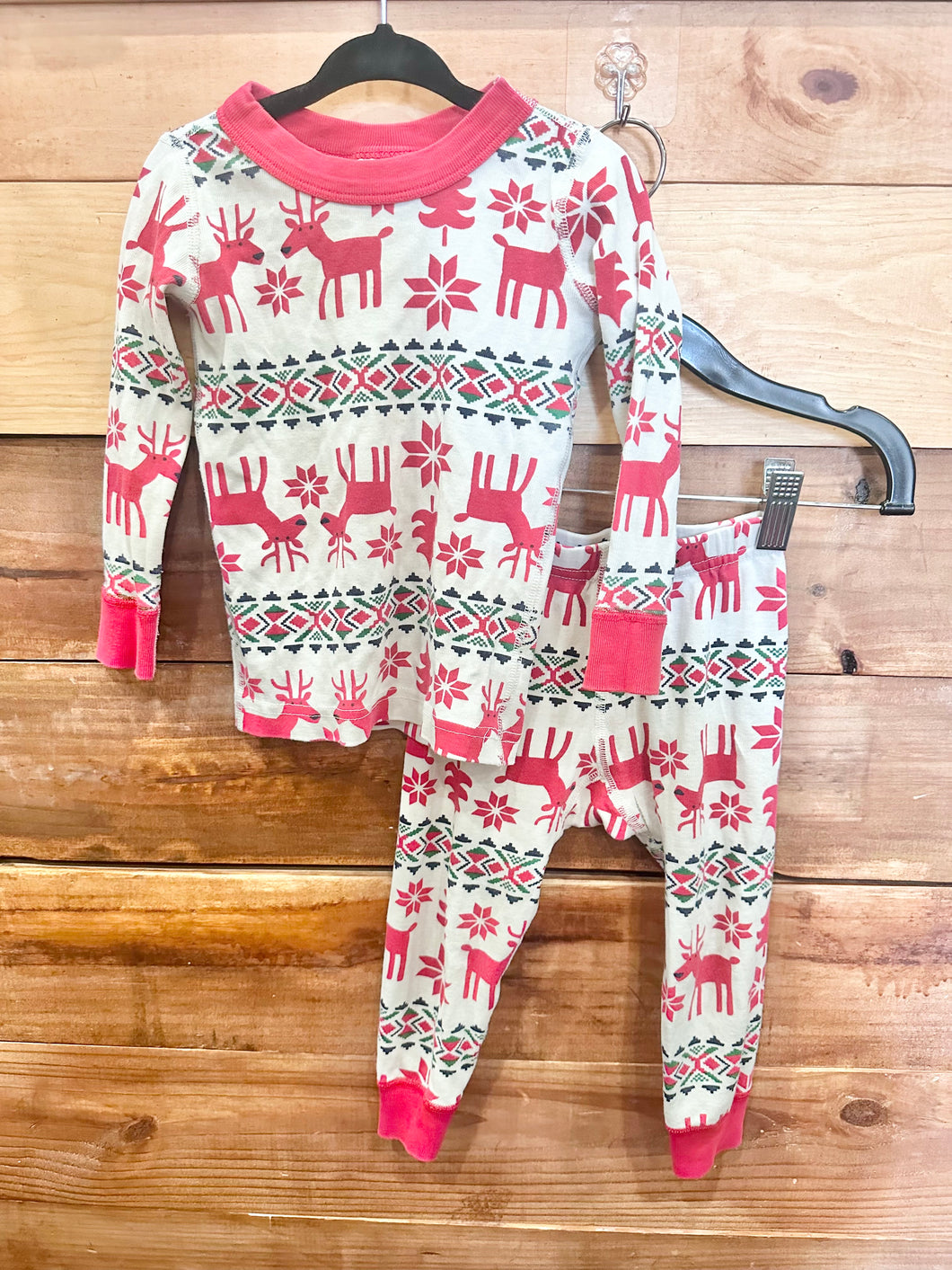 Hanna Andersson Red Reindeer Pajamas Size 2T*