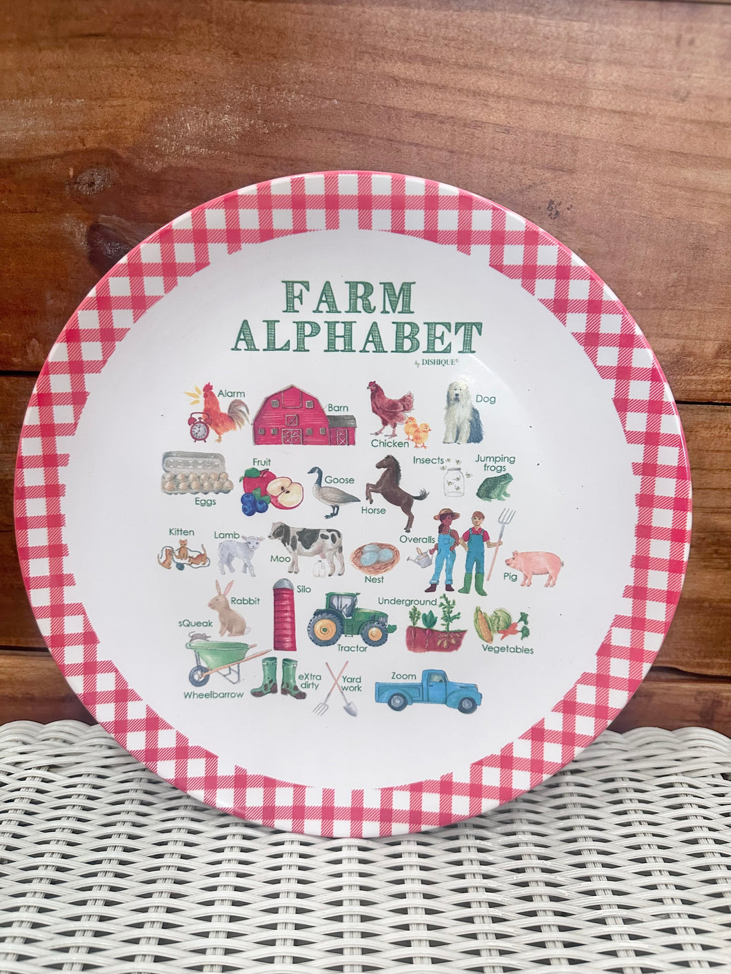 Dishique Farm Alphabet Plate