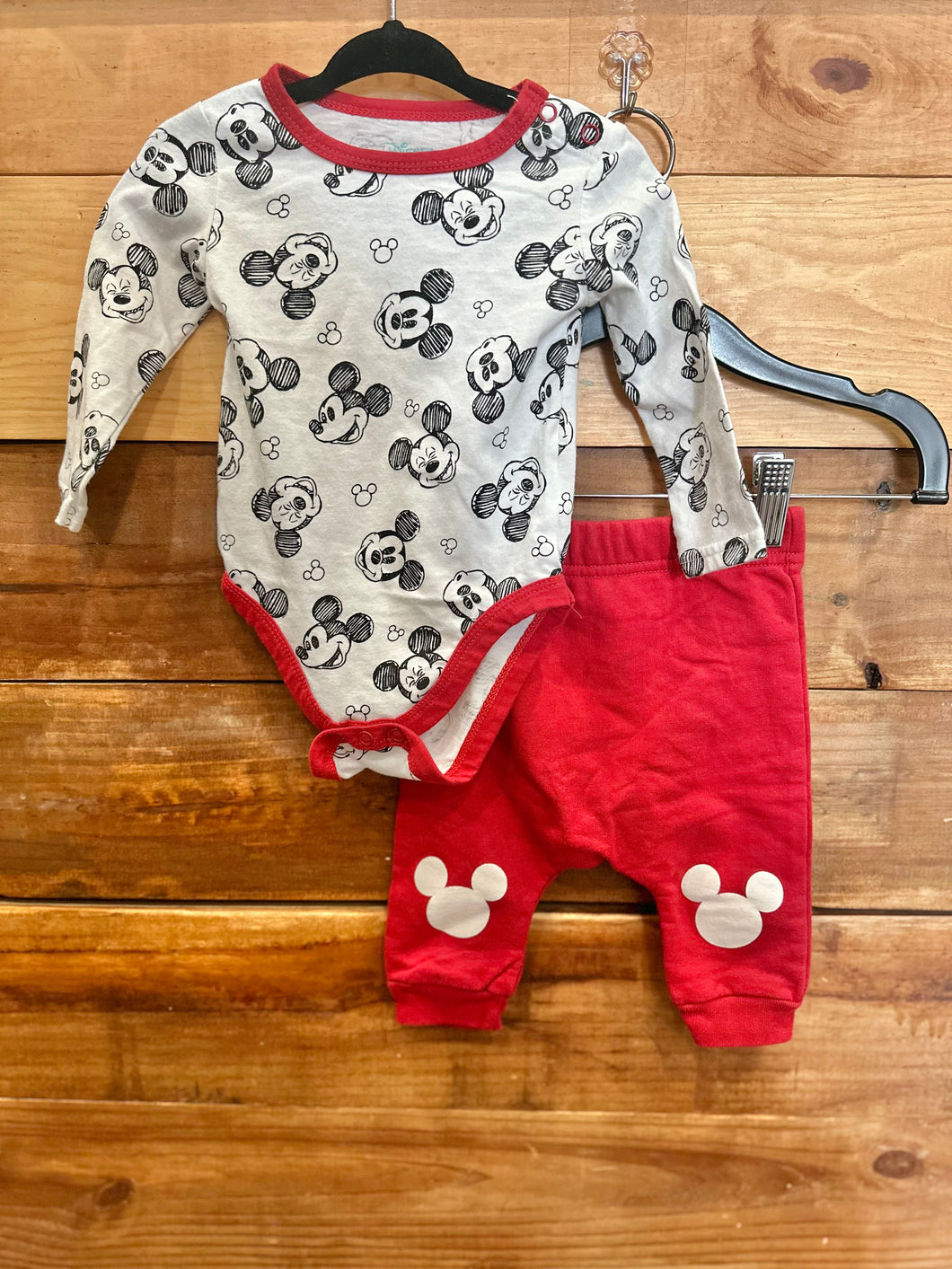 Disney Mickey Red 2pc Outfit Size 9m