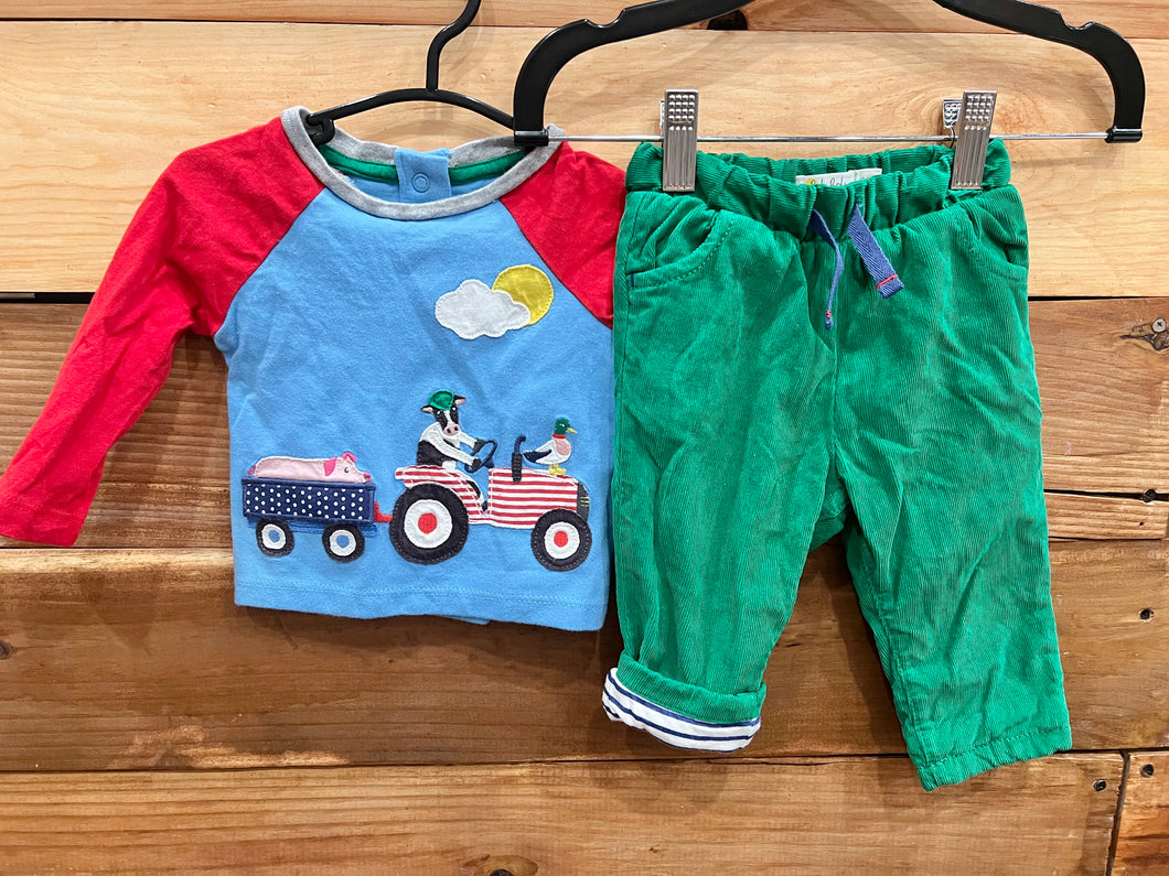 Baby Boden Tractor 2pc Outfit Size 0-3m