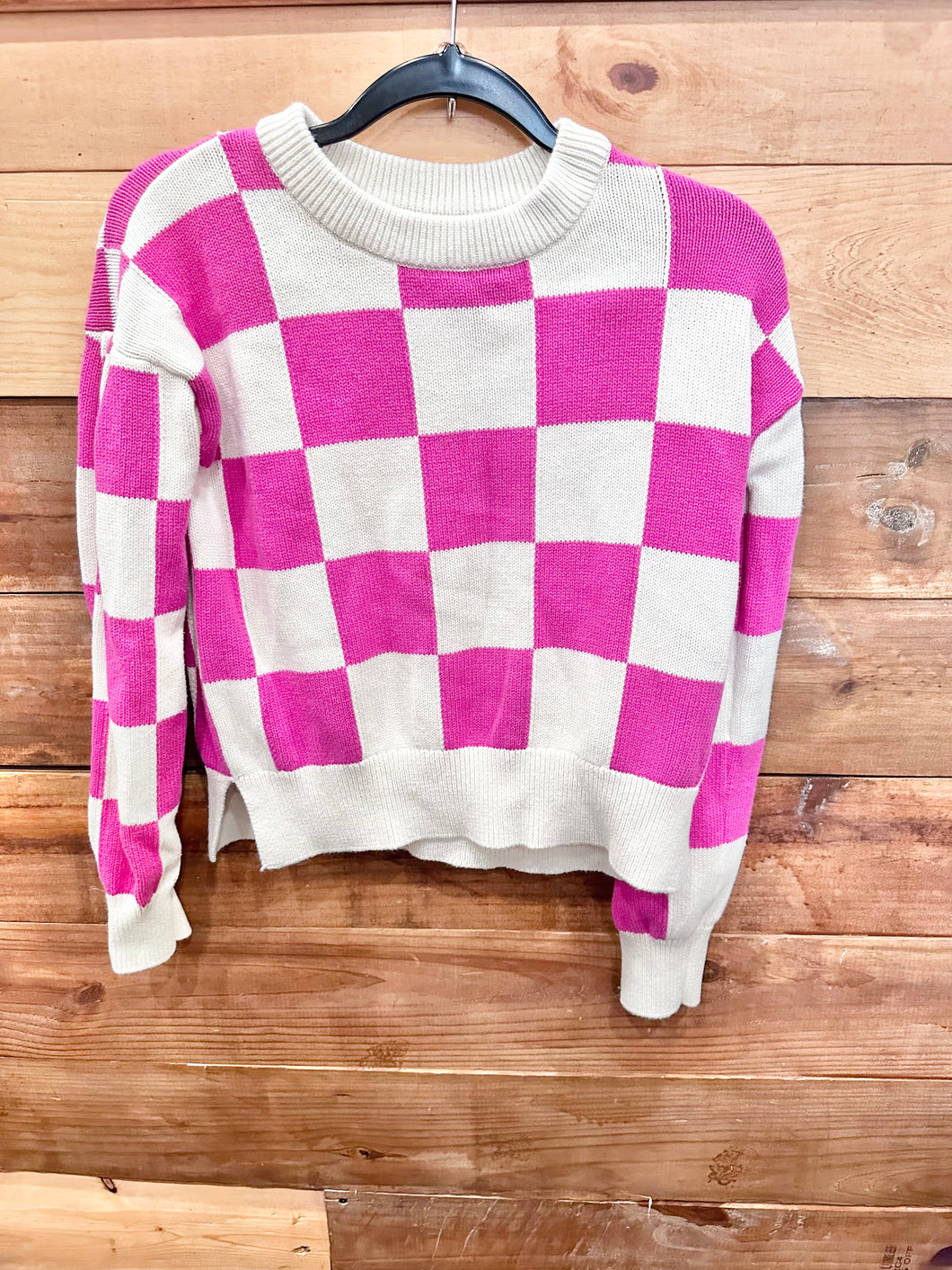 Gap Pink Checkered Sweater Size 14-16