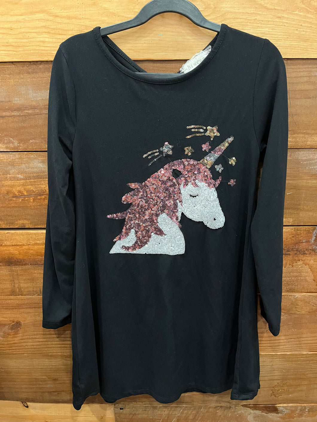 Btween Black Unicorn Dress Size 10