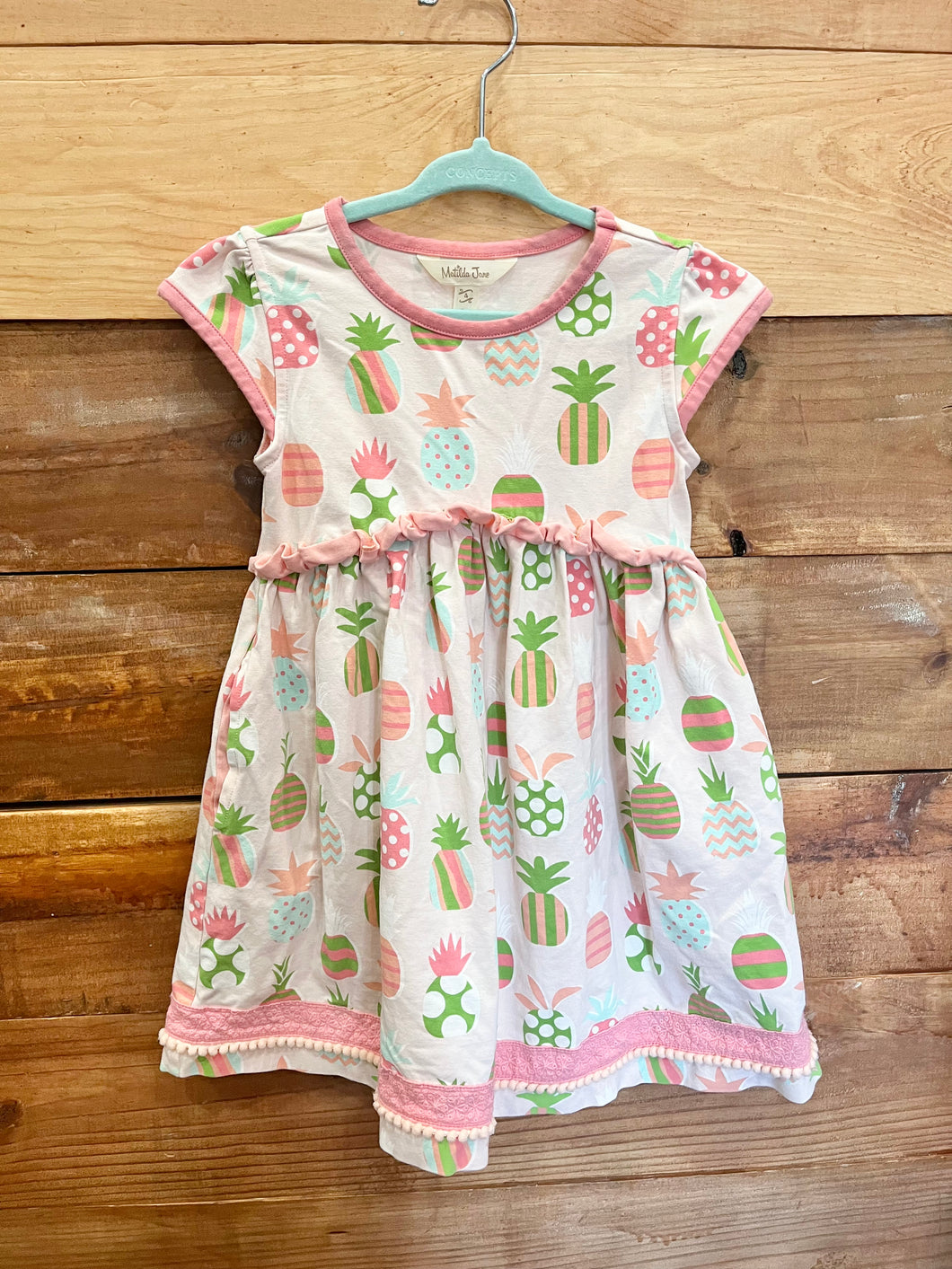 Matilda Jane Pink Pineapple Dress Size 4