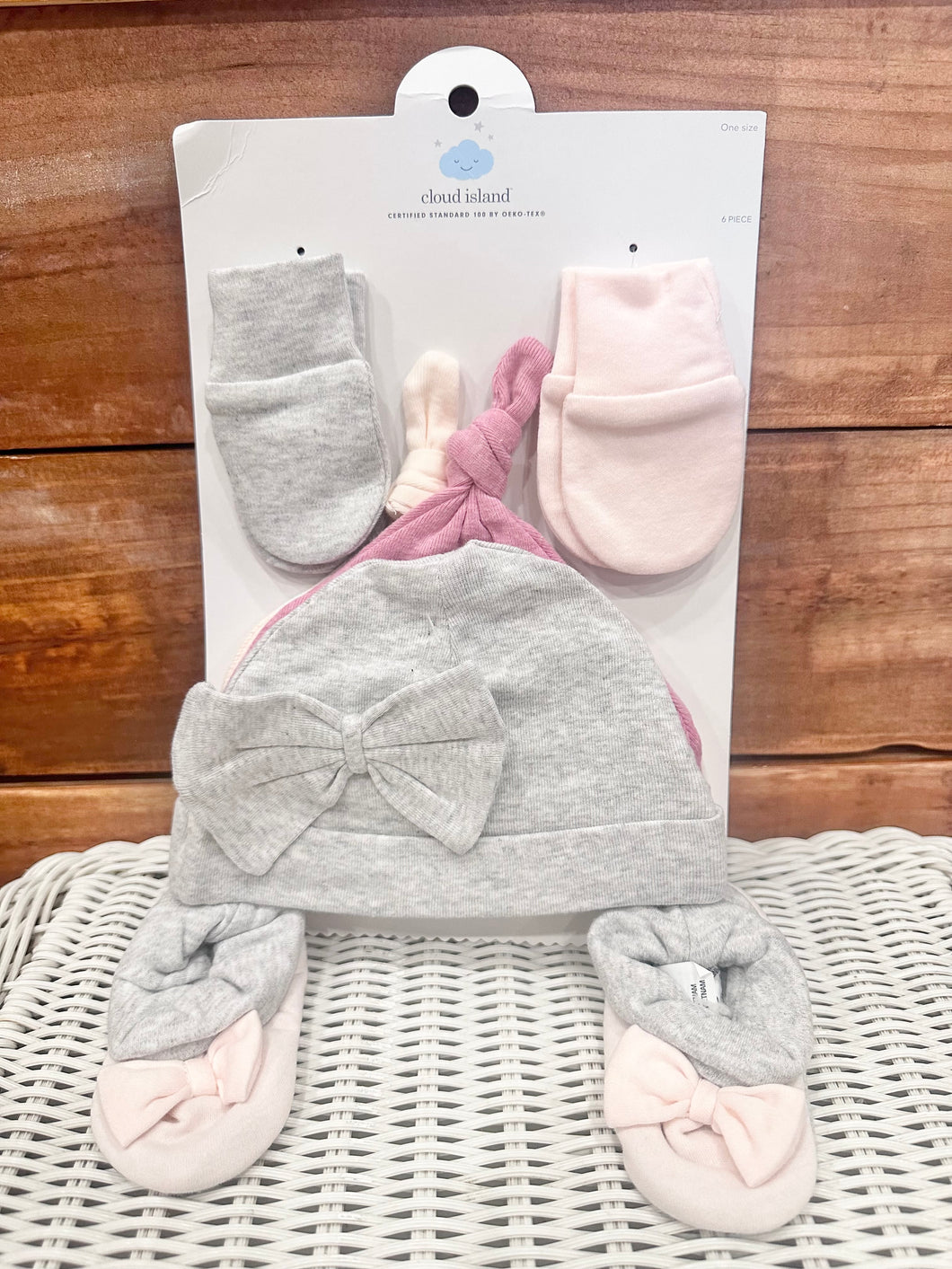 Cloud Island Mittens, Hat & Booties Set Size OS