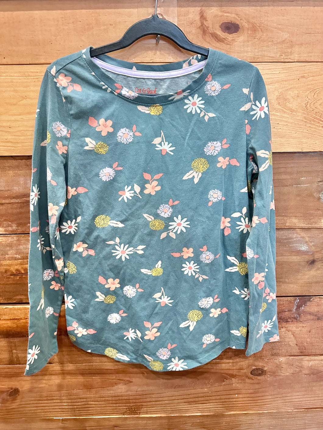 Cat & Jack Green Flower Shirt Size 10-12