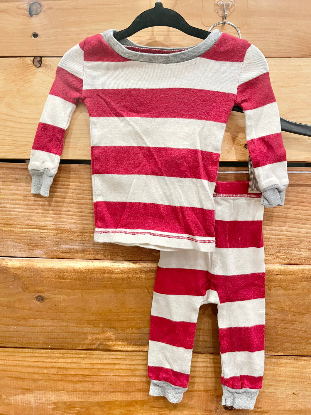 Burt's Bees Red Striped Pajamas Size 0-3m