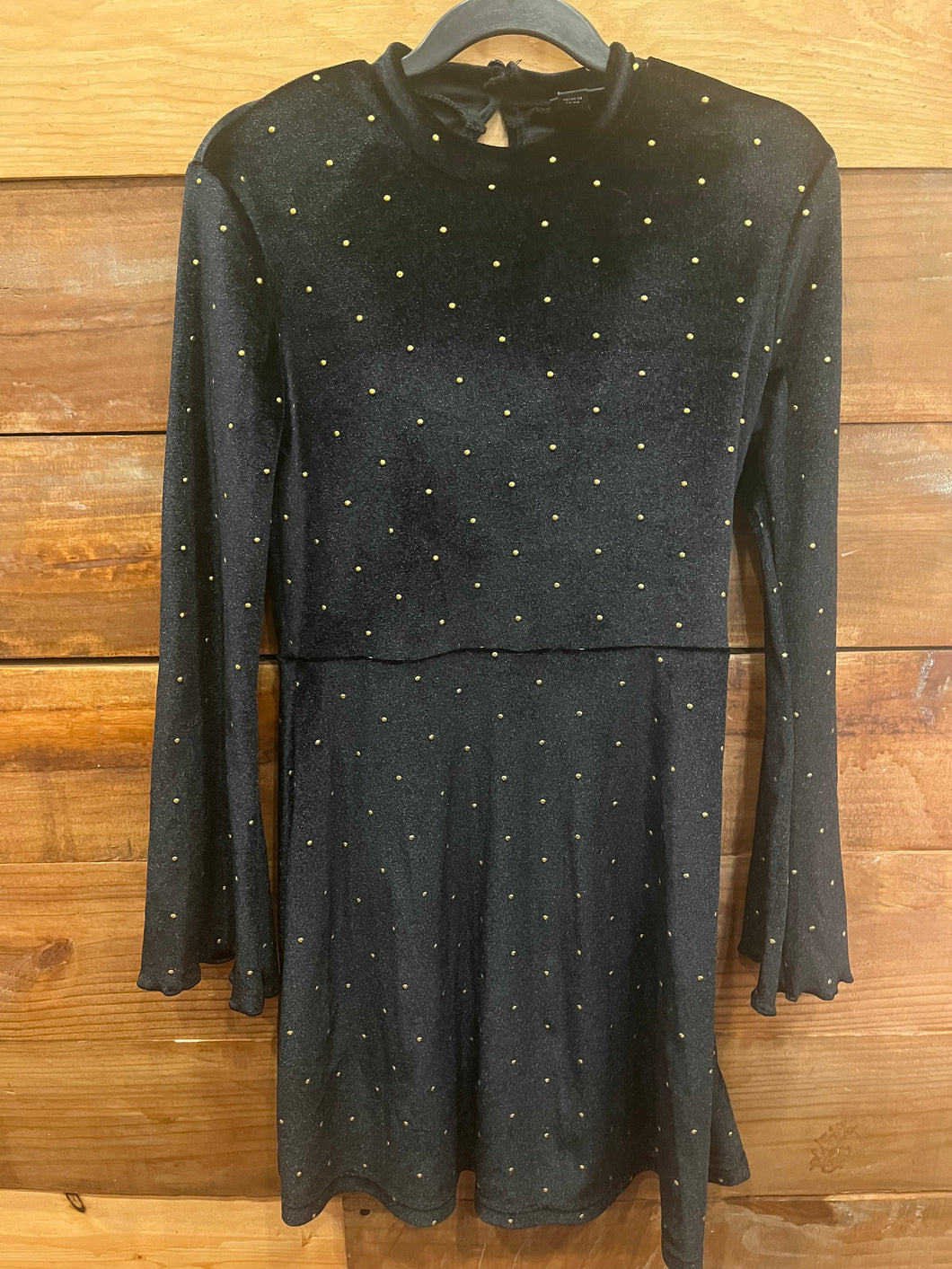 Art Class Black & Gold Dotted Dress Size 7-8