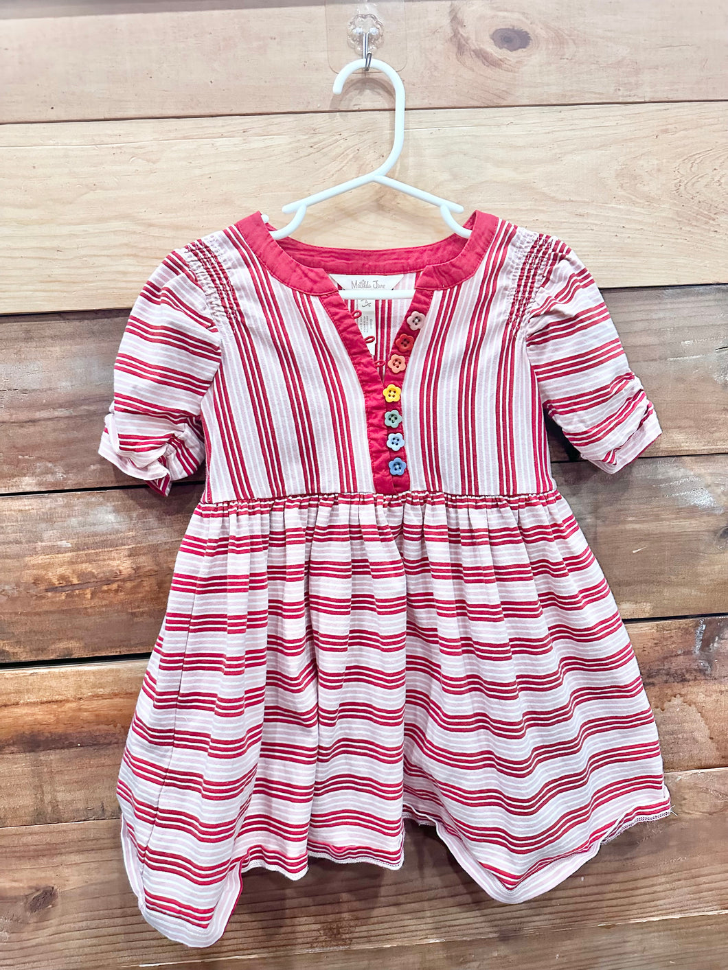 Matilda Jane Red Striped Dress Size 4