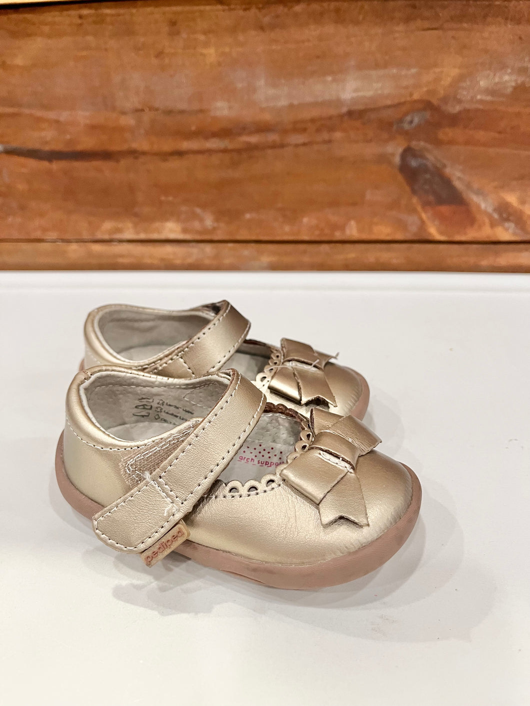 Pediped Gold Shoes Size 6-12m