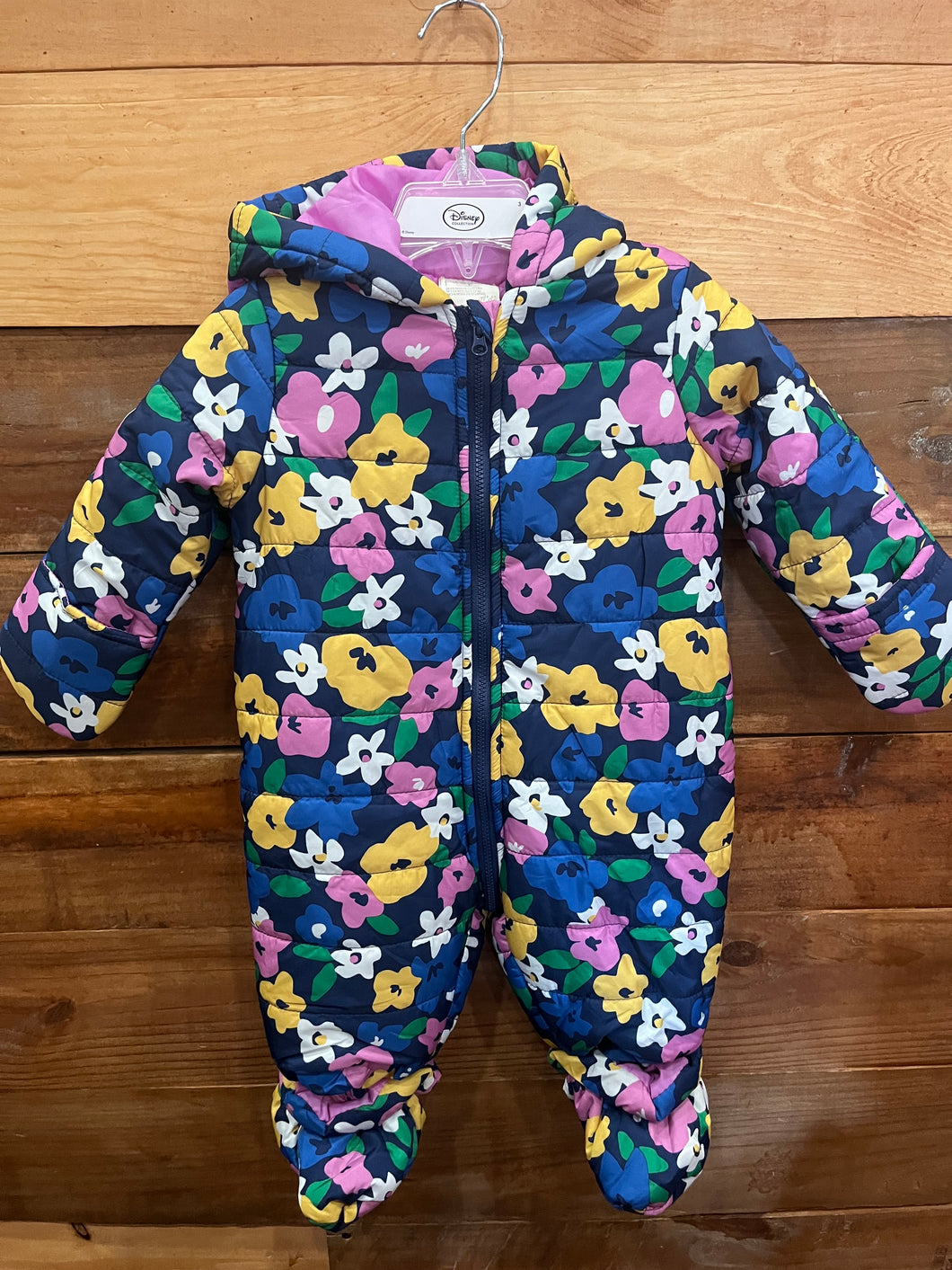 First Impressions Blue Flower Bunting Suit Size 3-6m