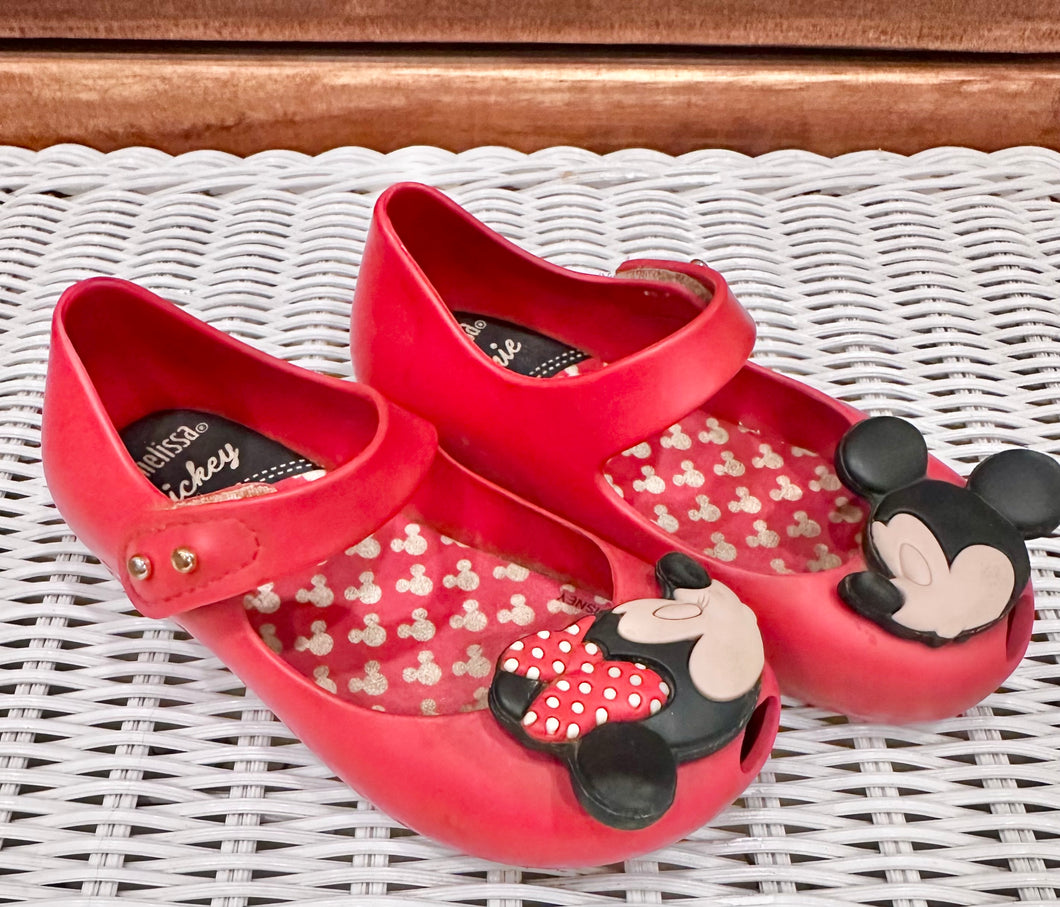 Mini Melissa Red Minnie Mouse Shoes Size 8