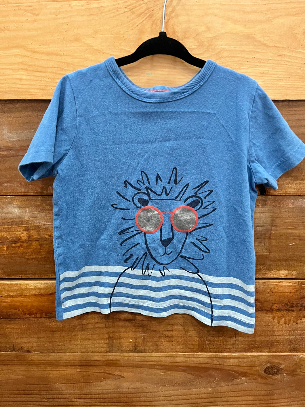 Mini Boden Lion Blue Shirt Size 3-4Y