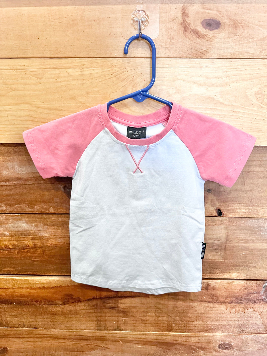 Little Bipsy Pink Raglan Shirt Size 12-18m