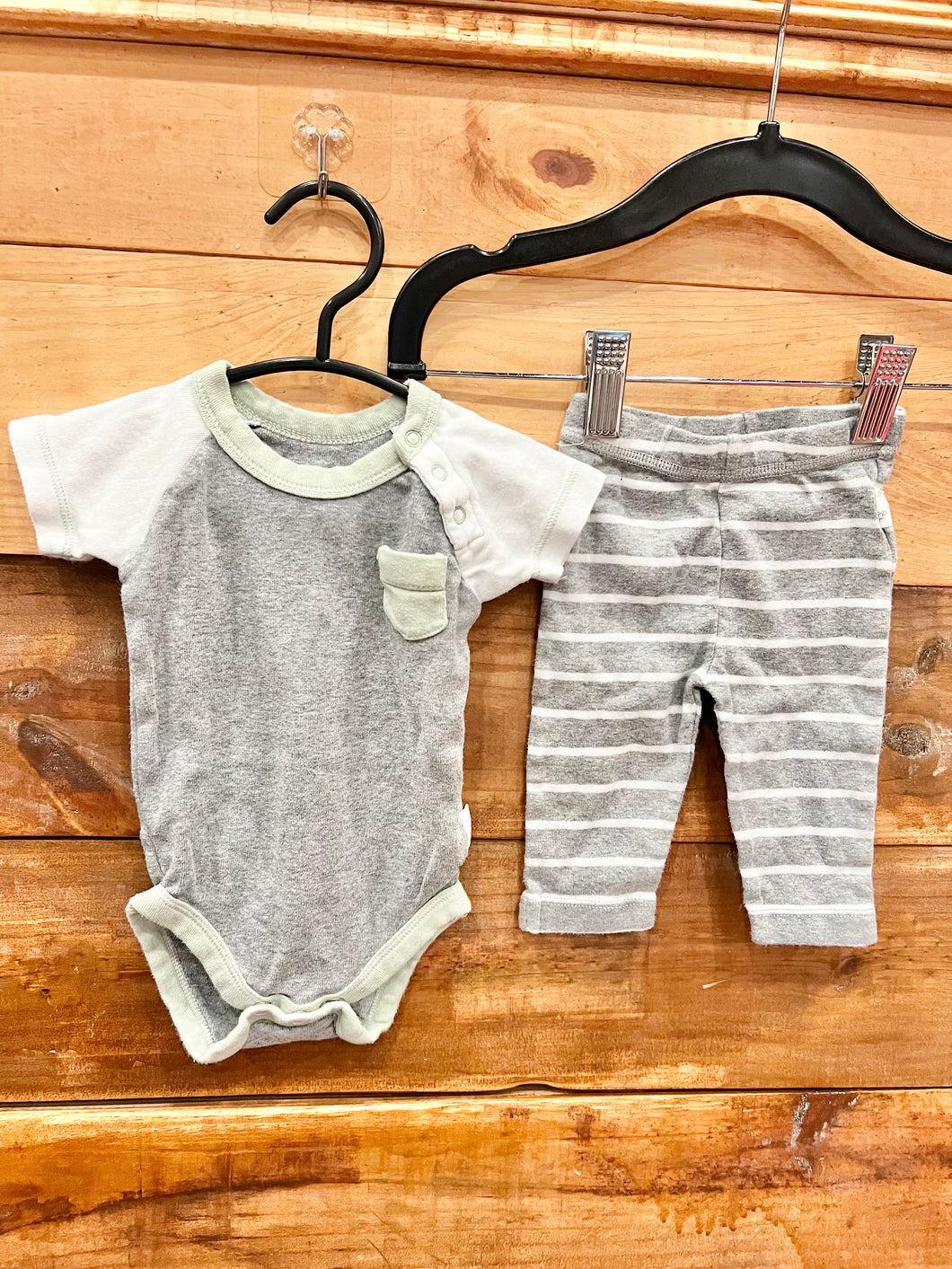 Burt's Bees Gray 2pc Outfit Size Newborn