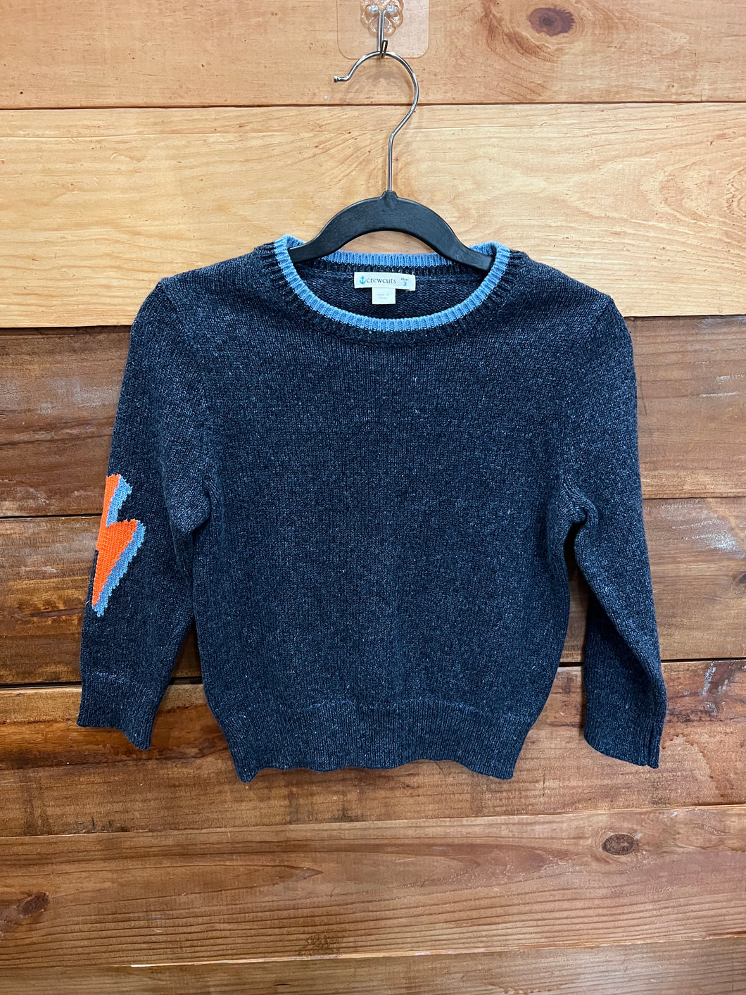 Crewcuts Blue Lightening Bolt Sweater Size 3