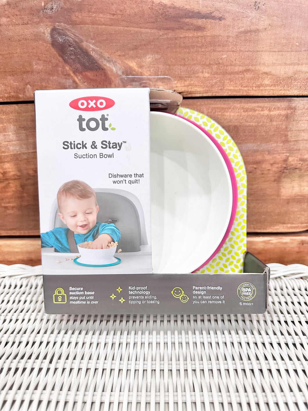 OXO Tot Stick & Stay Pink Bowl