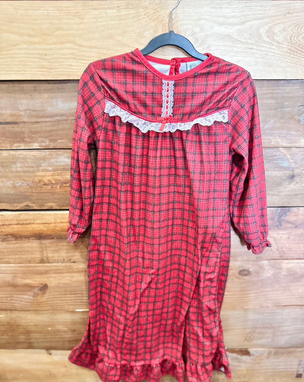 Candlesticks Red Plaid Nightgown Size 6