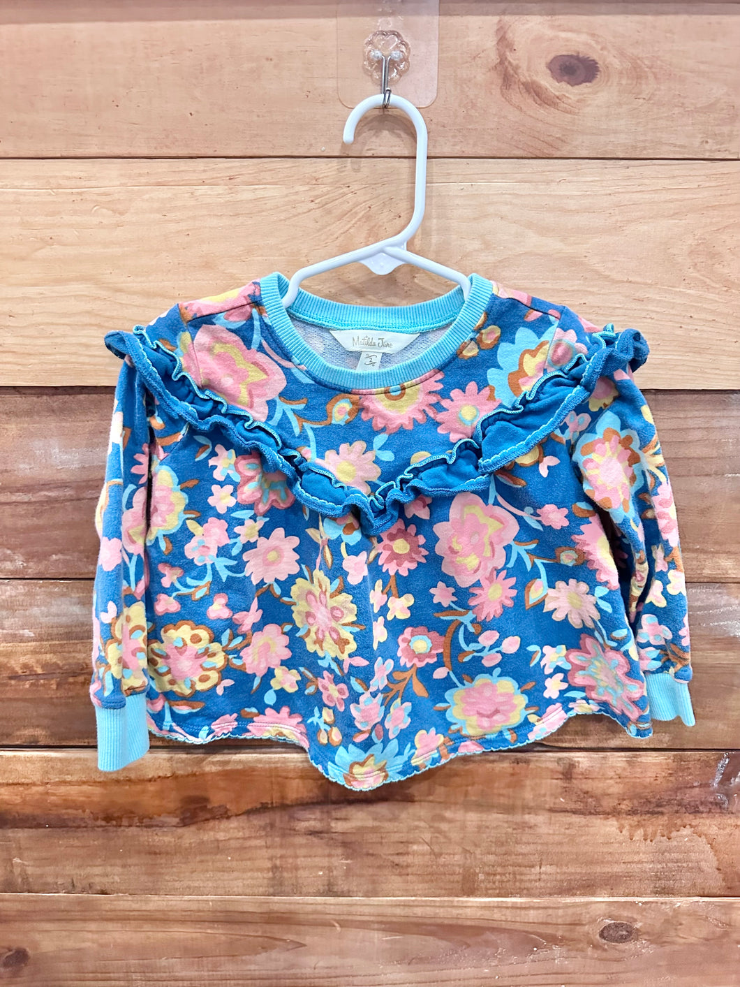 Matilda Jane Blue Flower Sweater Top Size 2