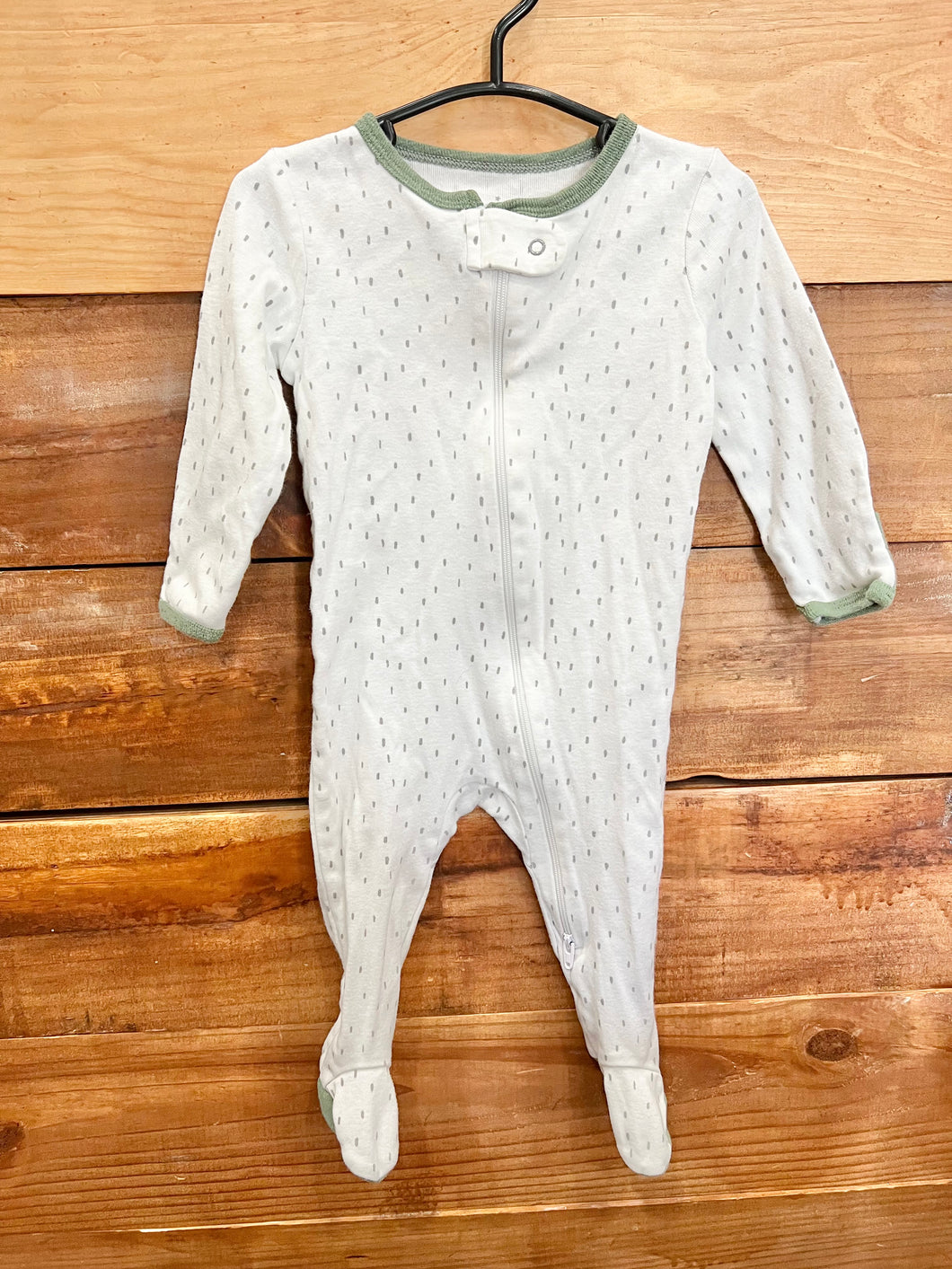 Cloud Island Green Dotted Footie Size 3-6m