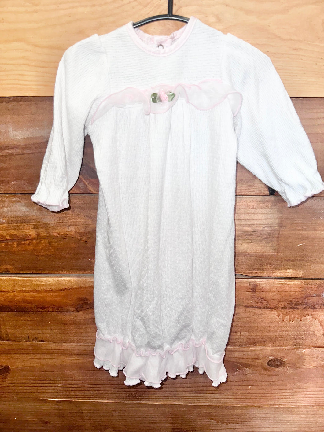Little Zazzy White & Pink Gown Size Newborn