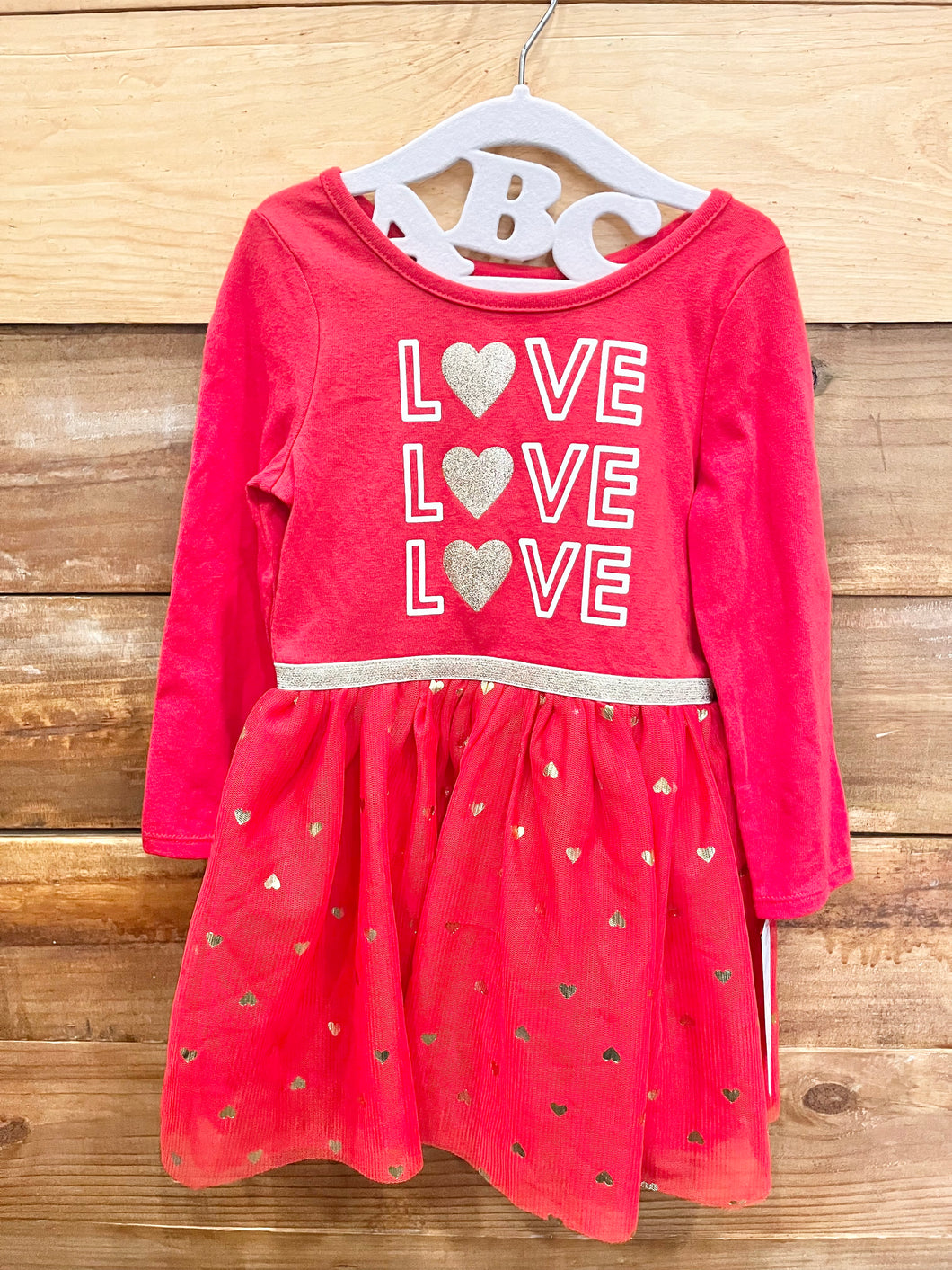Cat & Jack Red Love Dress Size 2T