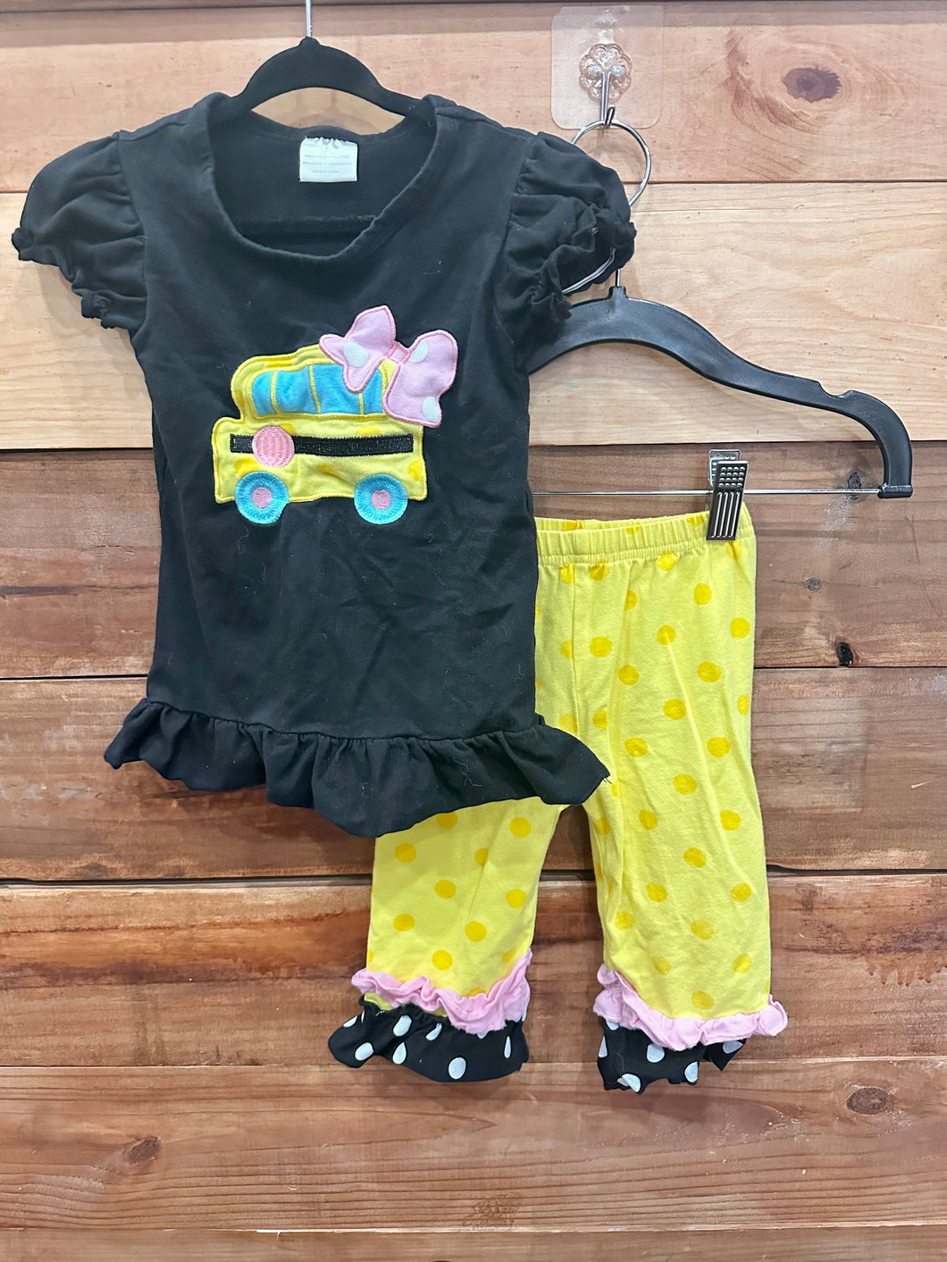 School Bus 2pc Outfit Size 4T