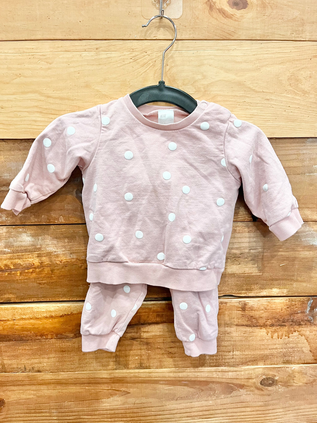 H&M Pink Polka Dot 2pc Outfit Size 6m