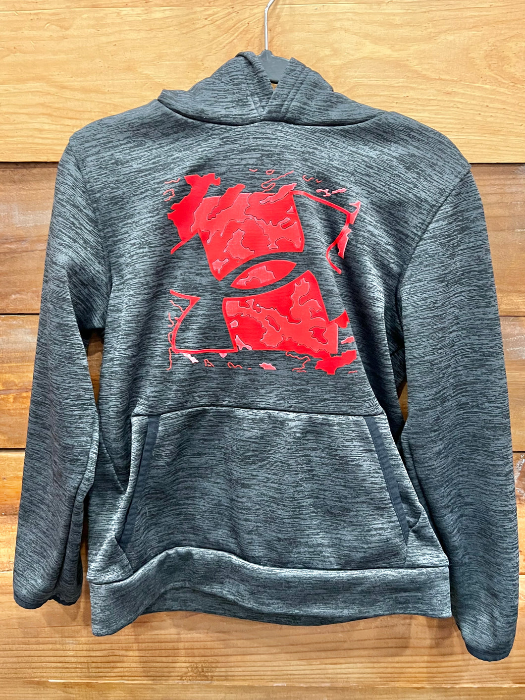 Under Armour Gray & Red Hoodie Size 8