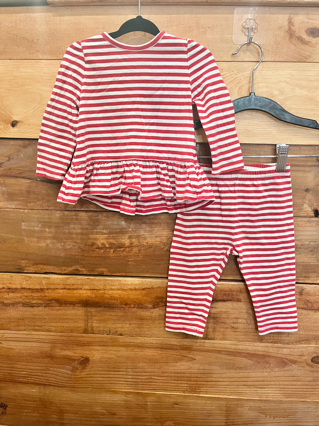 Gap Red Striped 2pc Outfit Size 6-12m