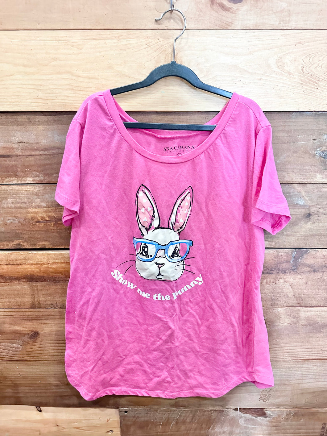 Ana Cabana Pink Bunny Shirt Size XL