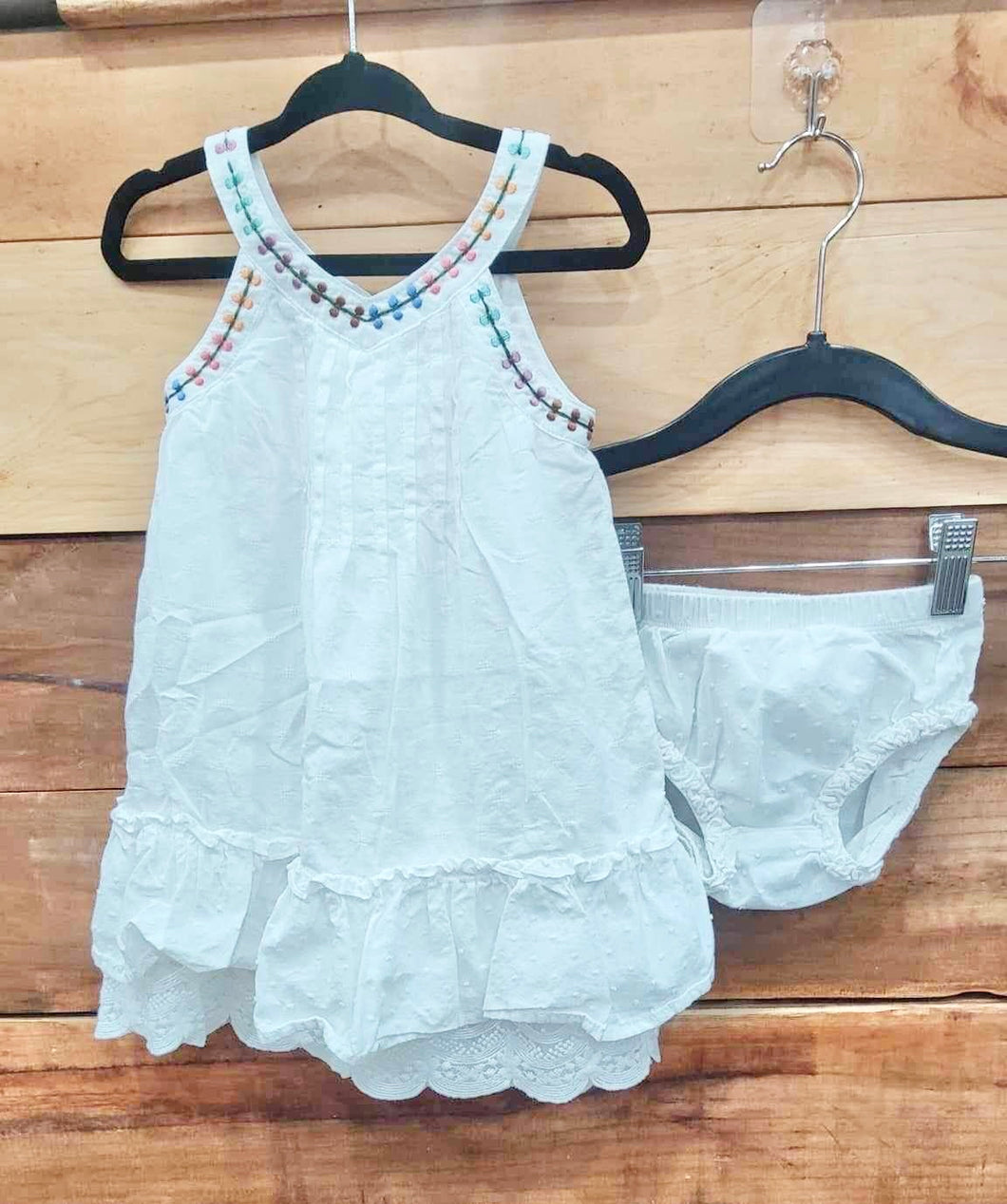 Matilda Jane White Dress w/Bloomers Size 6-12m