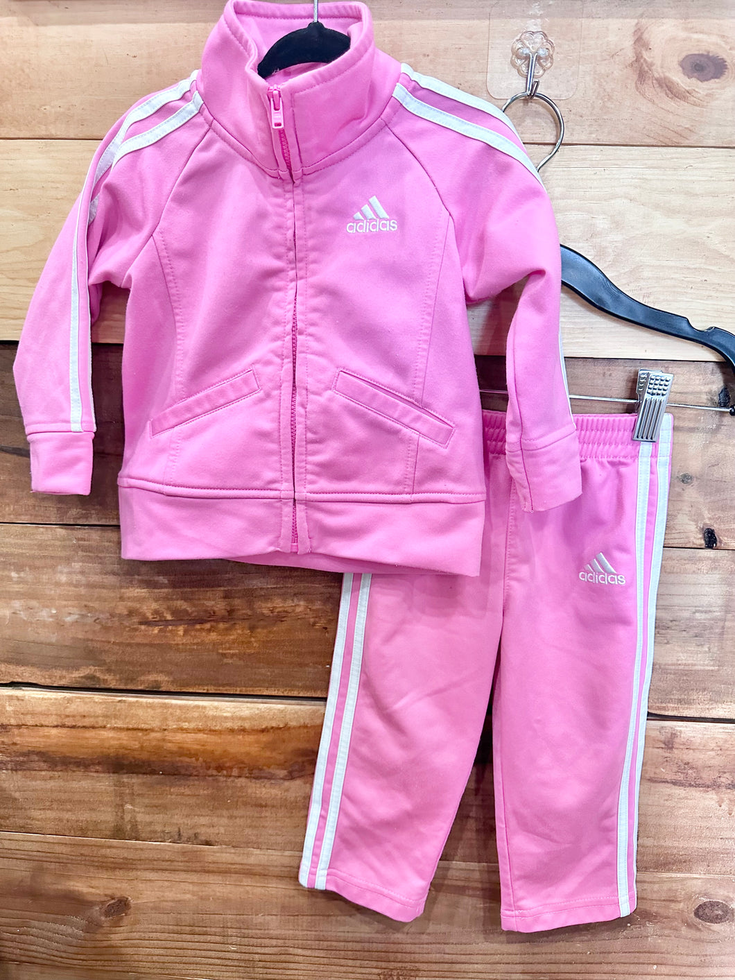 Adidas Pink 2pc Outfit Size 12m