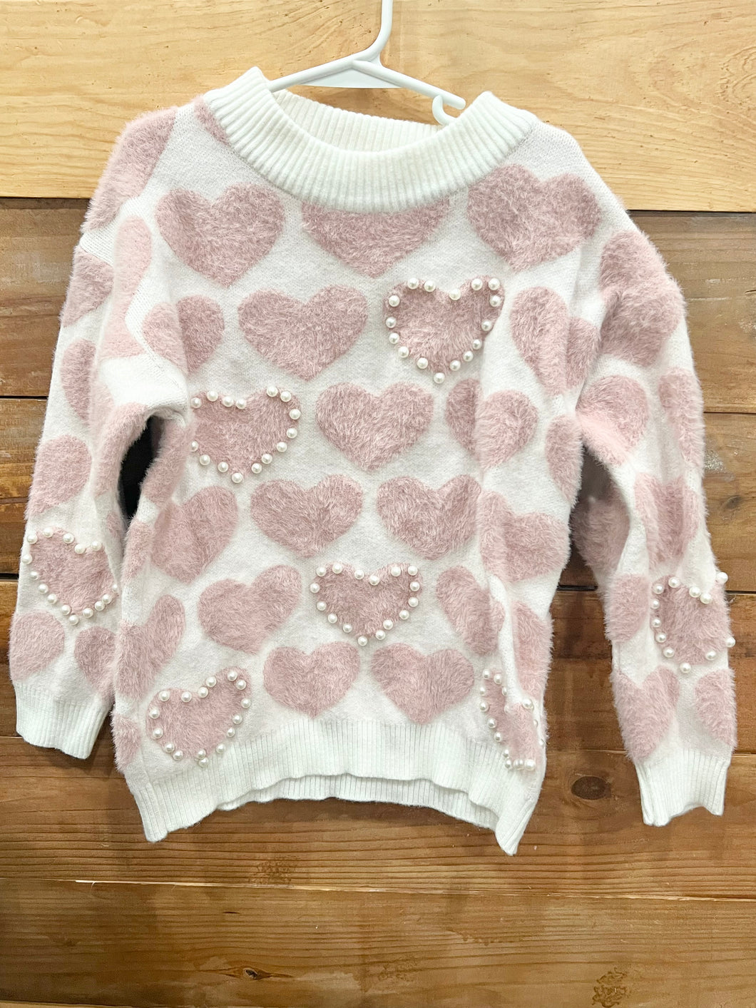 BMG Pink Heart Sweater Size 10-12