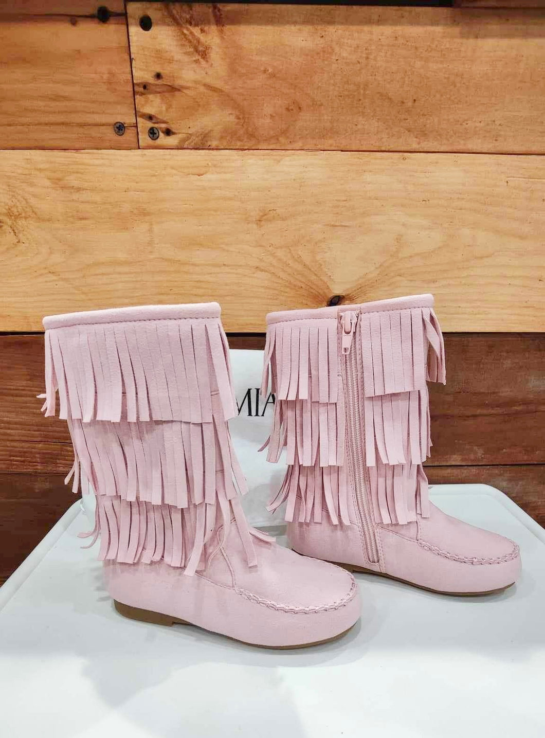 Liv & Mia Pink Fringe Boots Size 10