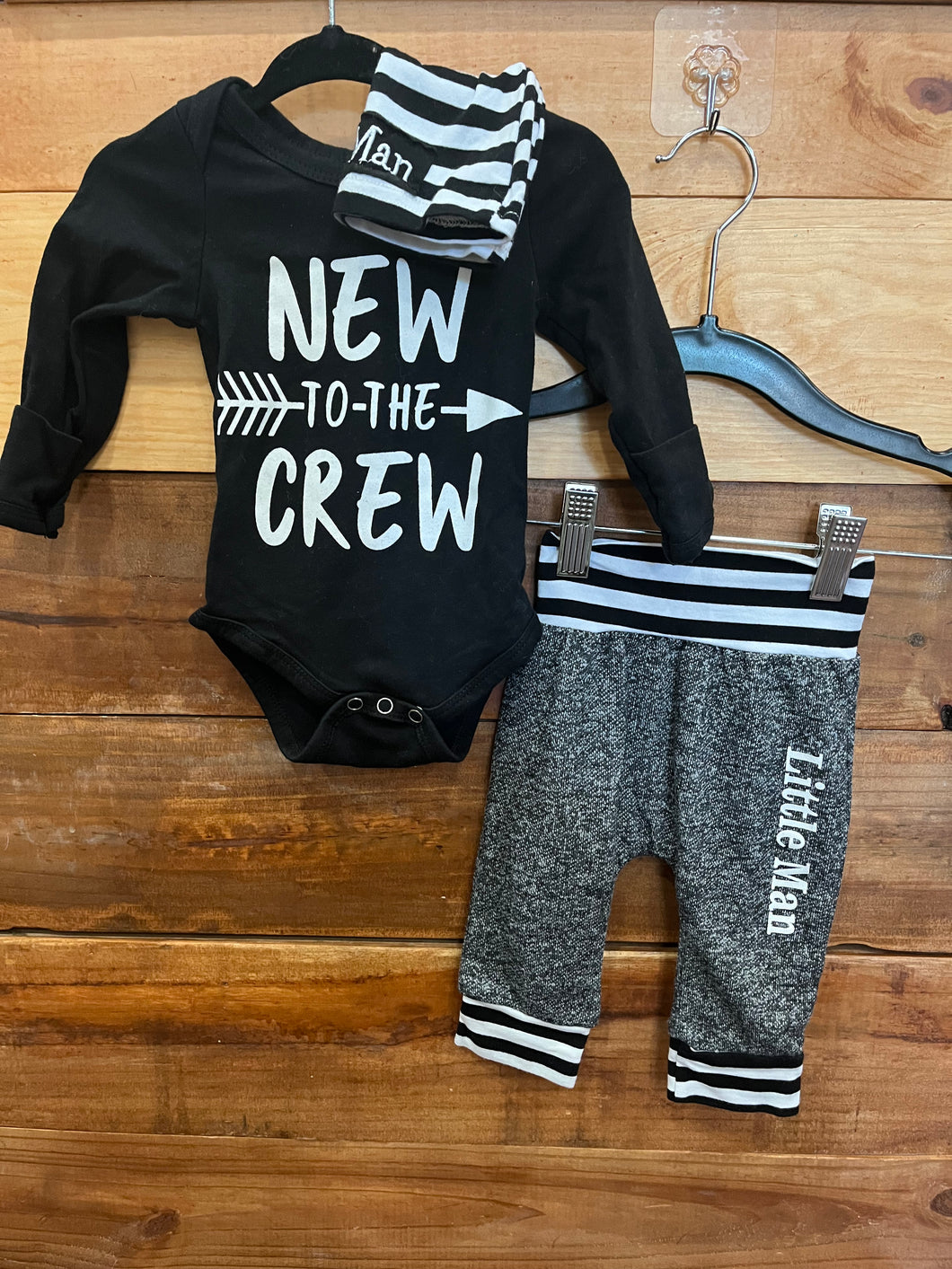 New To The Crew 3pc Set Size 0-3m