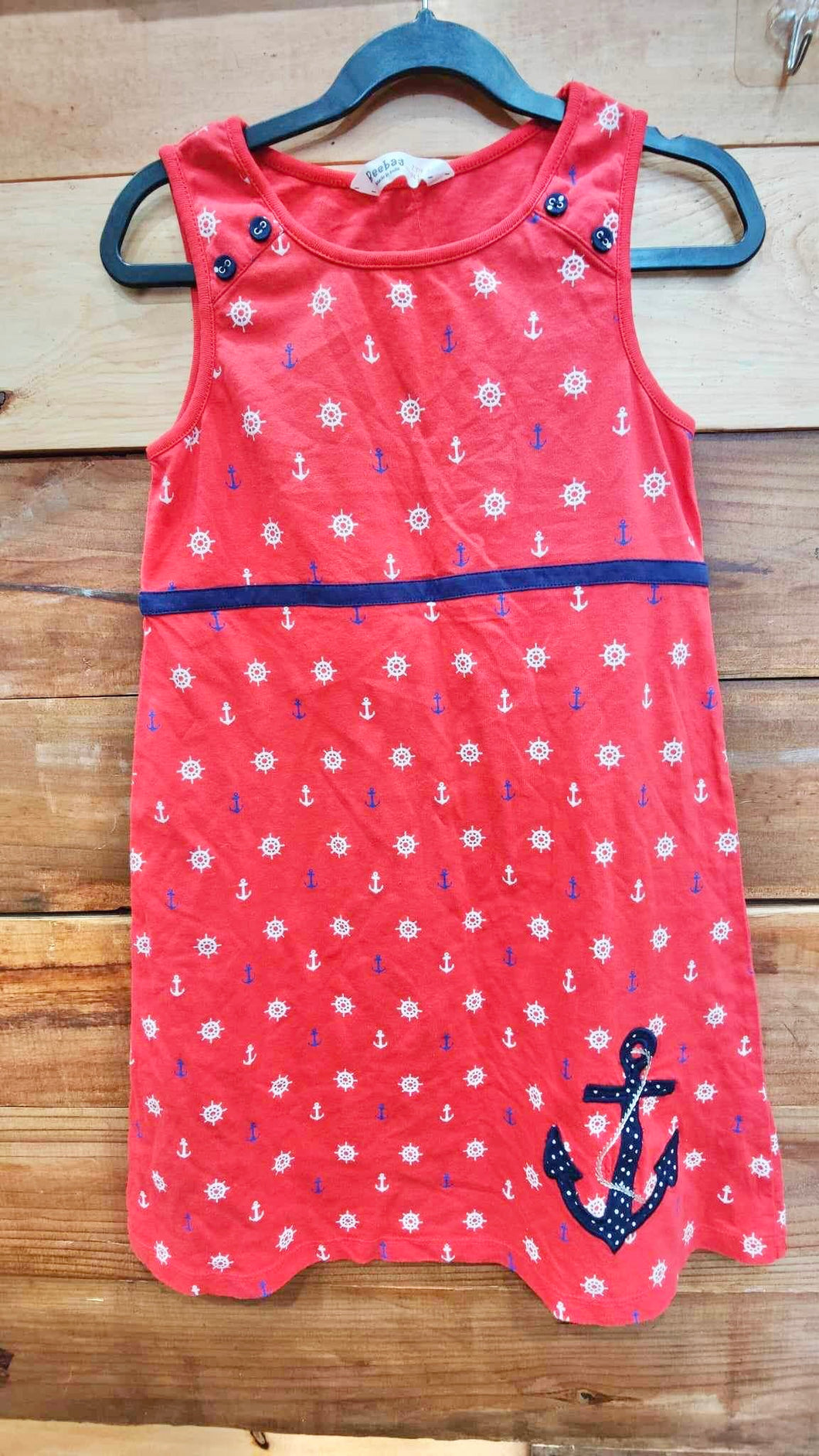 Beebay Red Anchor Dress Size 7