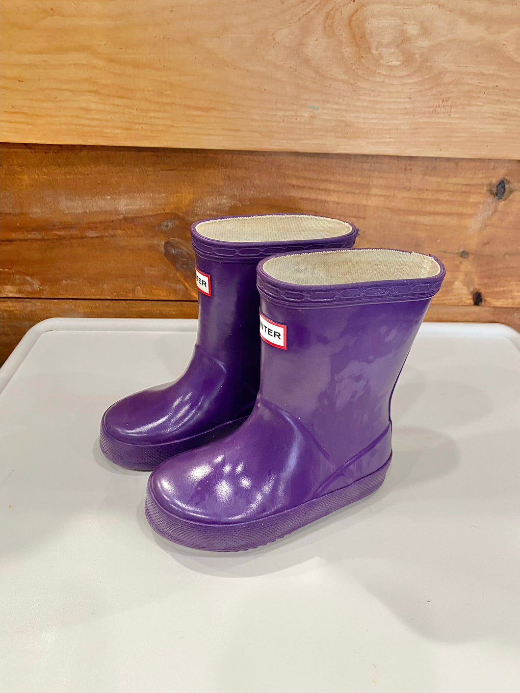Hunter Purple Boots Size 5
