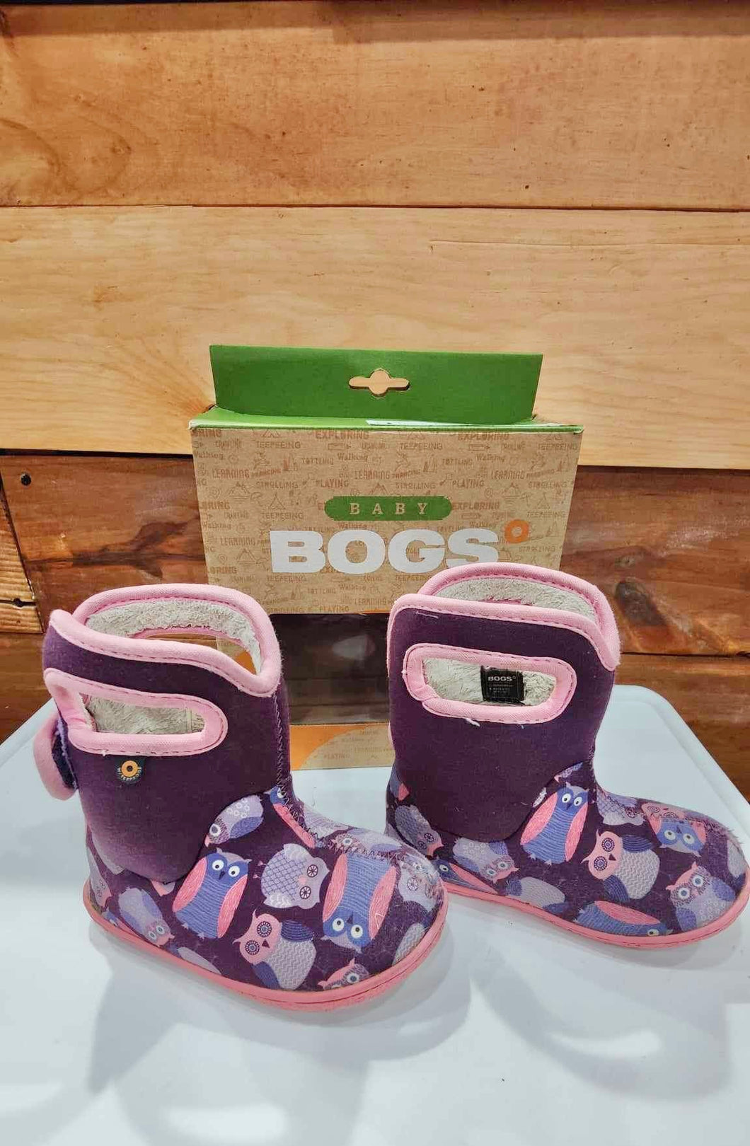 Bogs Purple Owl Boots Size 7