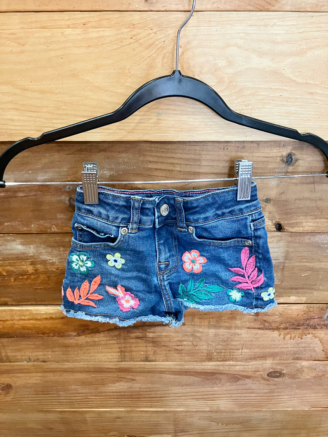 Mini Boden Flower Jean Shorts Size 3Y