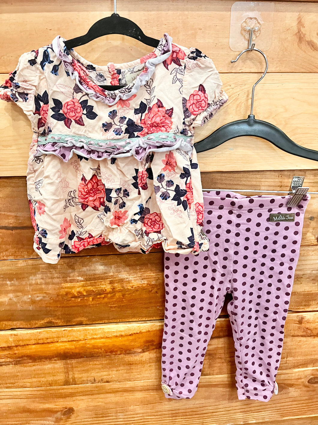 Matilda Jane Polka Dot Roses 2pc Outfit Size 18-24m