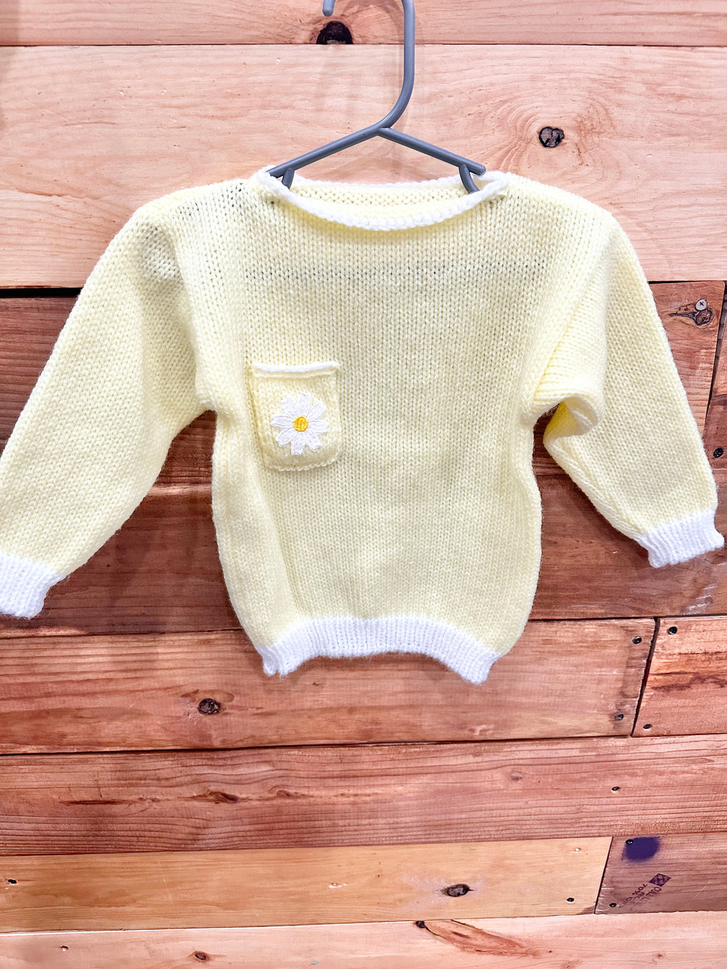 Yellow Daisy Knit Sweater Size 2