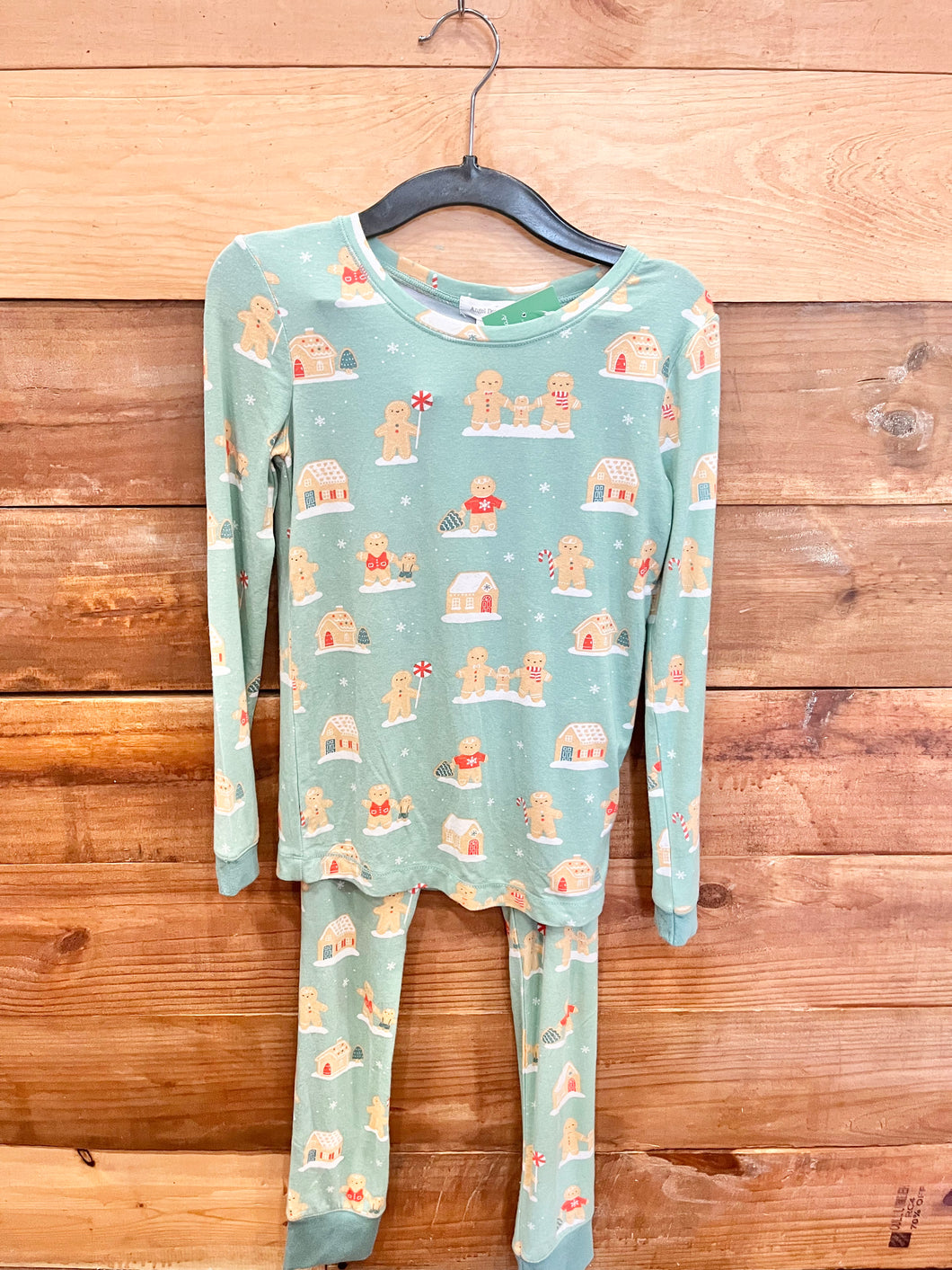 Angel Dear Green Gingerbread Pajamas Size 8