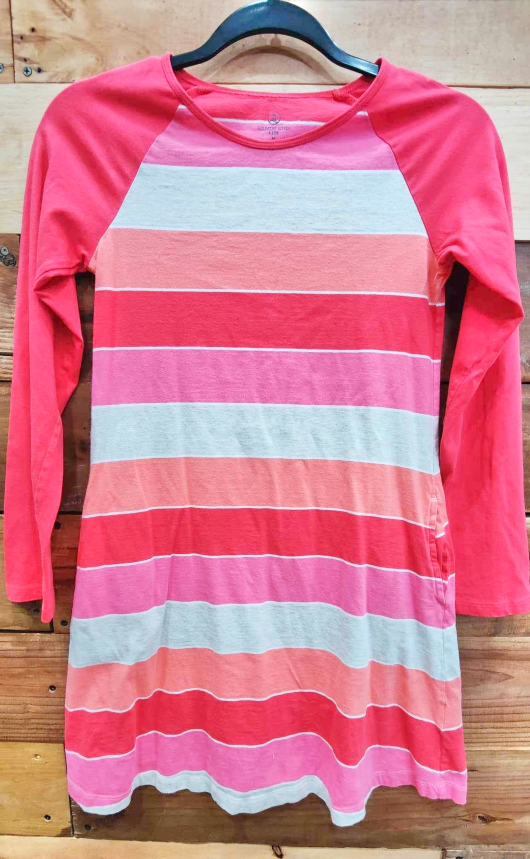 Land's End Pink Striped Dress Size 10-12